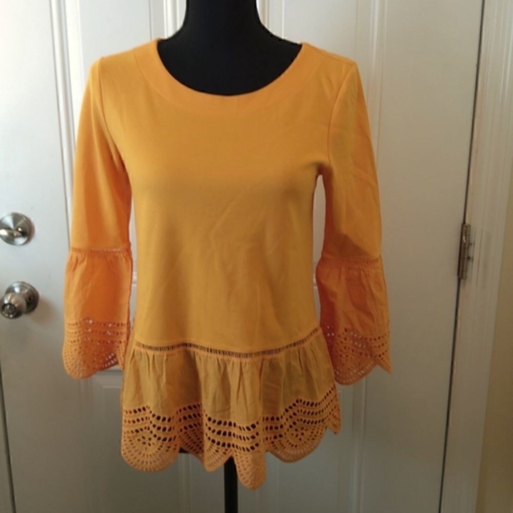 Ann Taylor Orange 3/4 sleeve blouse